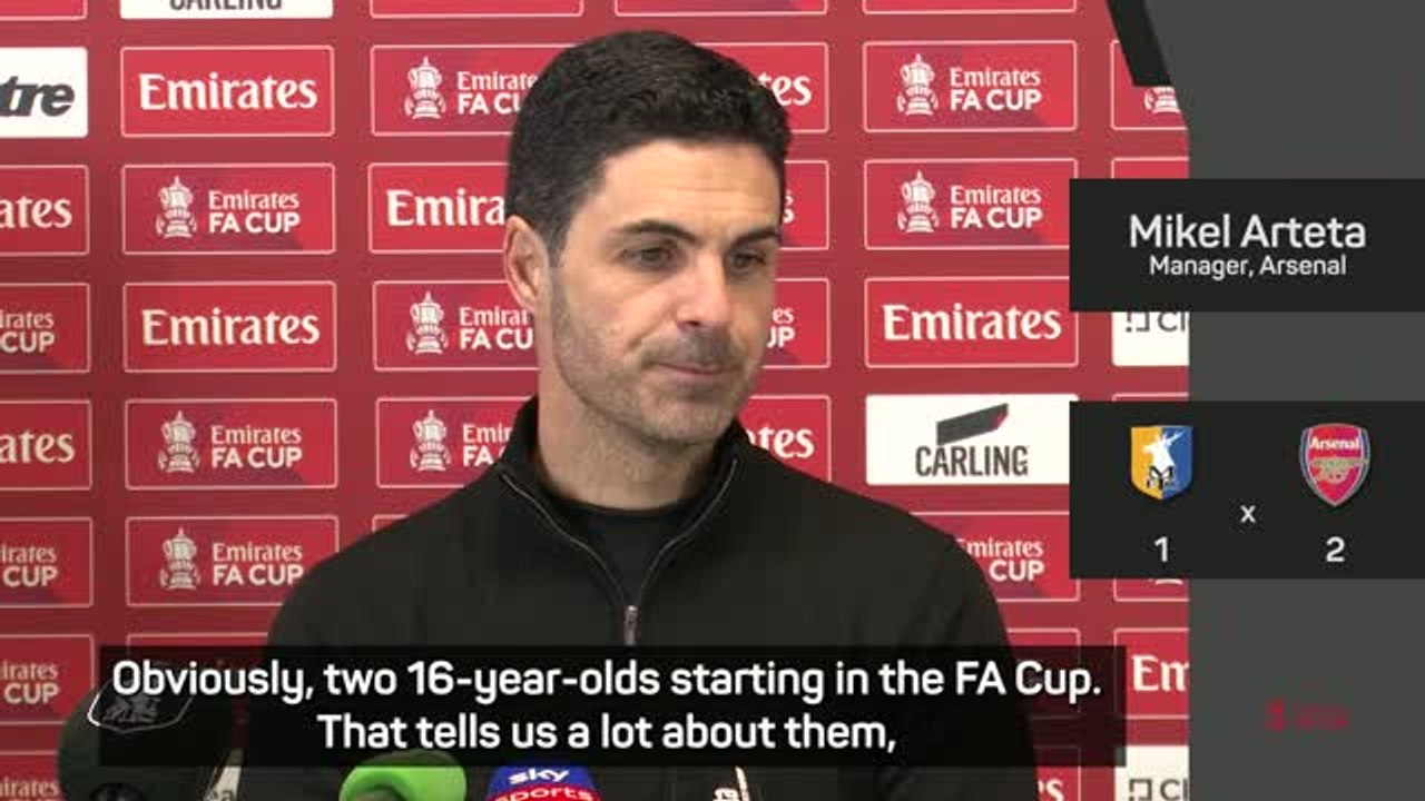 Arteta praises 16-year-old Dowman in FA Cup win