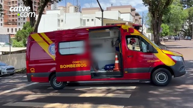 Motociclista de 38 anos fica ferido em acidente no Centro de Cascavel