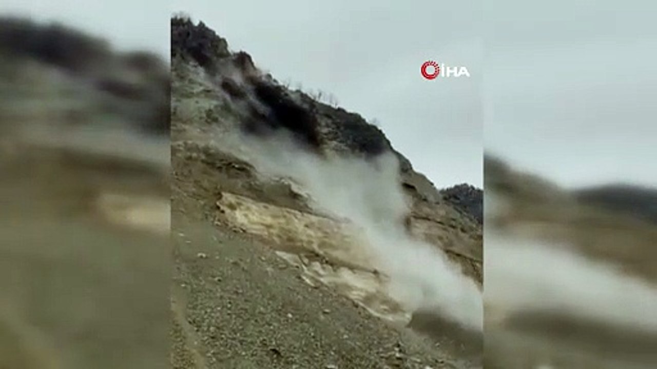 Artvin-Şavşat karayolunda heyelan