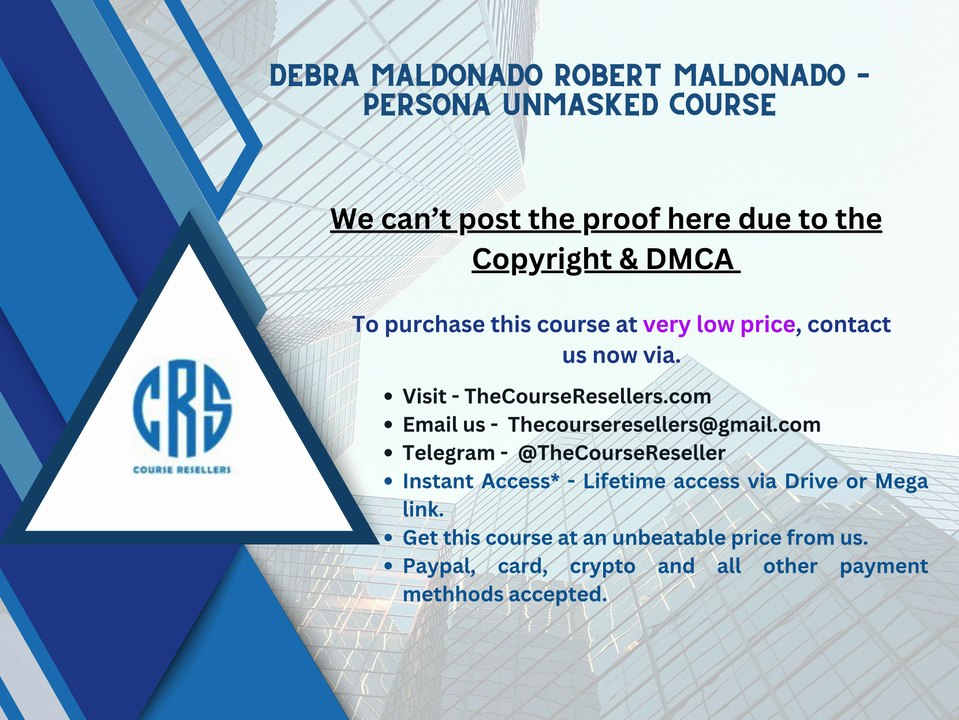 Thecourseresellers.com - Debra Maldonado Robert Maldonado – Persona Unmasked Course