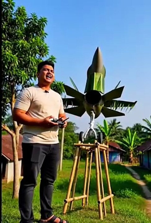 আমি তৈরি করলাম কলা গাছের এফ ৩৫ যুদ্ধ  বিমান || F35 fighter jet made in Bangladesh version 2