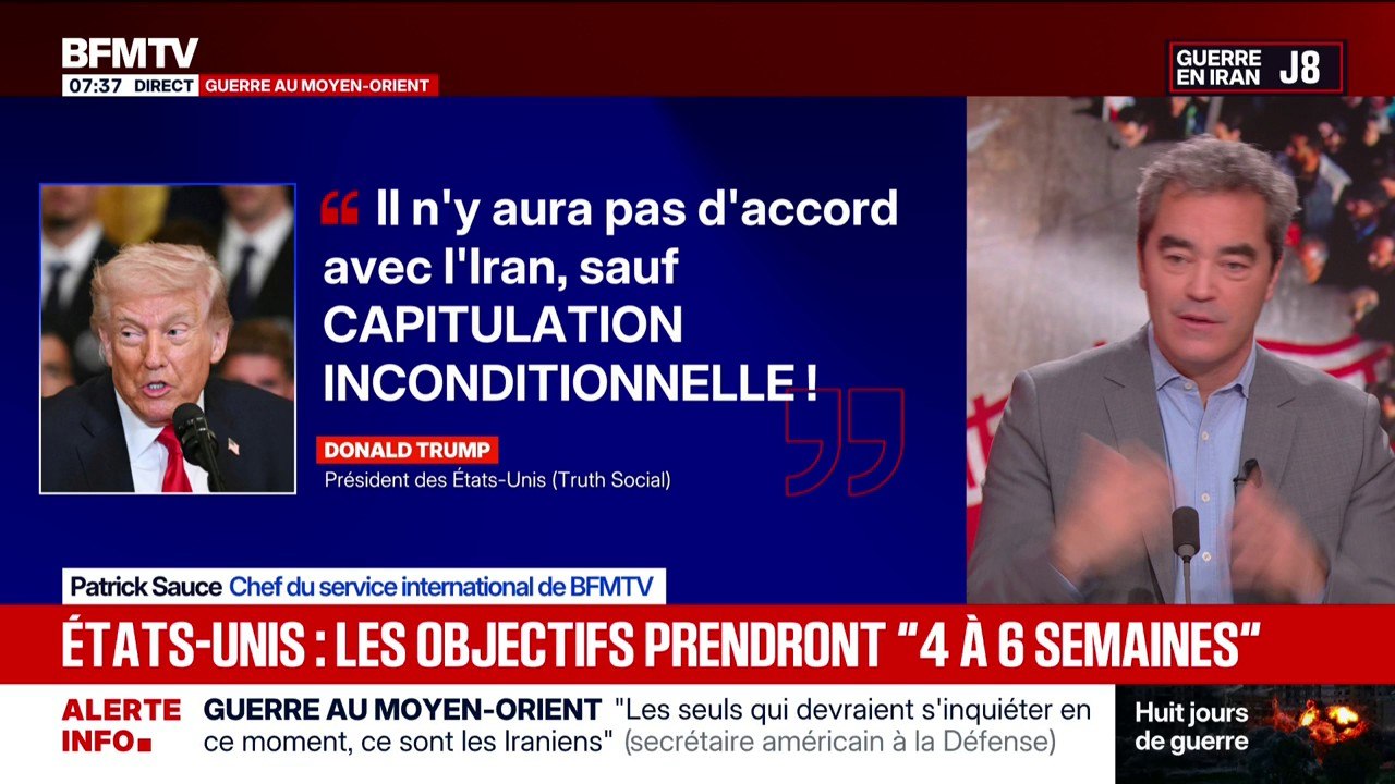 Guerre au Moyen-Orient: Donald Trump affirme qu'il "n'y aura pas d'accord avec l'Iran" sauf en cas de "capitulation inconditionnelle"