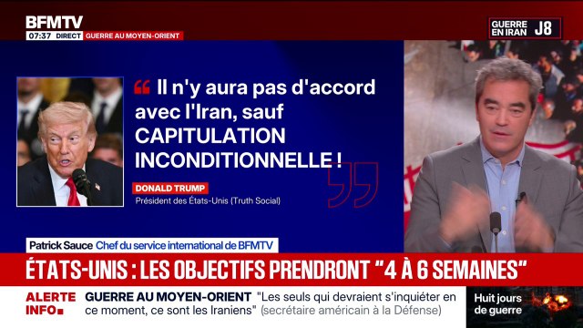 Guerre au Moyen-Orient: Donald Trump affirme qu'il n'y aura pas d'accord avec l'Iran sauf en cas de capitulation inconditionnelle