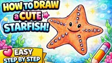Cute Starfish Drawing ⭐🐚 | Relaxing ASMR Satisfying Art | MelloMinoStudio