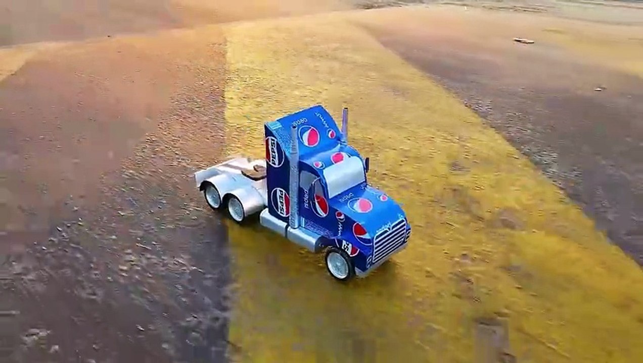 Make Amazing Truck locomotive with pepsi cans - DIY at home - Electric Truck