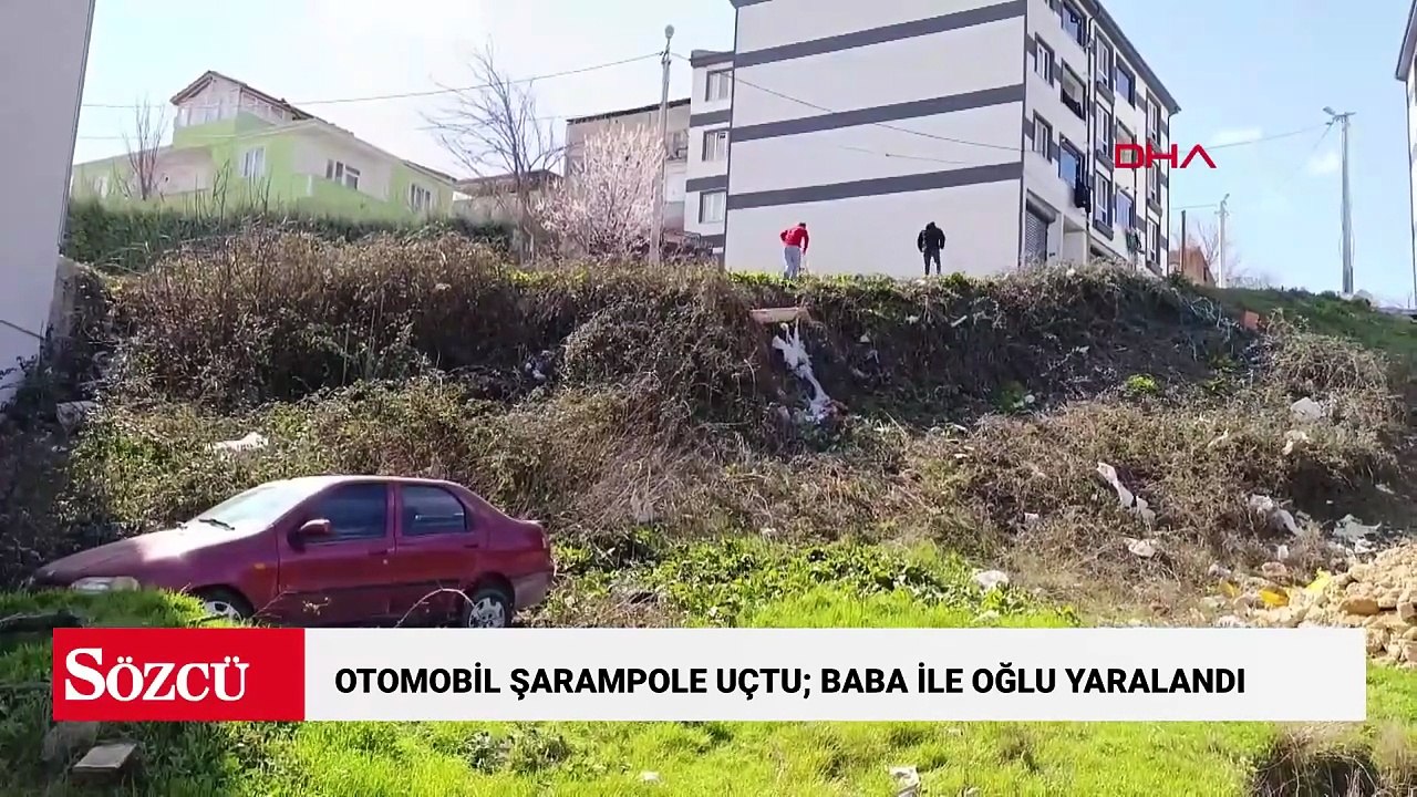 Otomobil şarampole uçtu; baba ile araçtan atlayan oğlu yaralandı