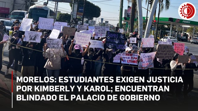 Blindan Palacio de Gobierno en Cuernavaca ante marcha por feminicidios de estudiantes de UAEM