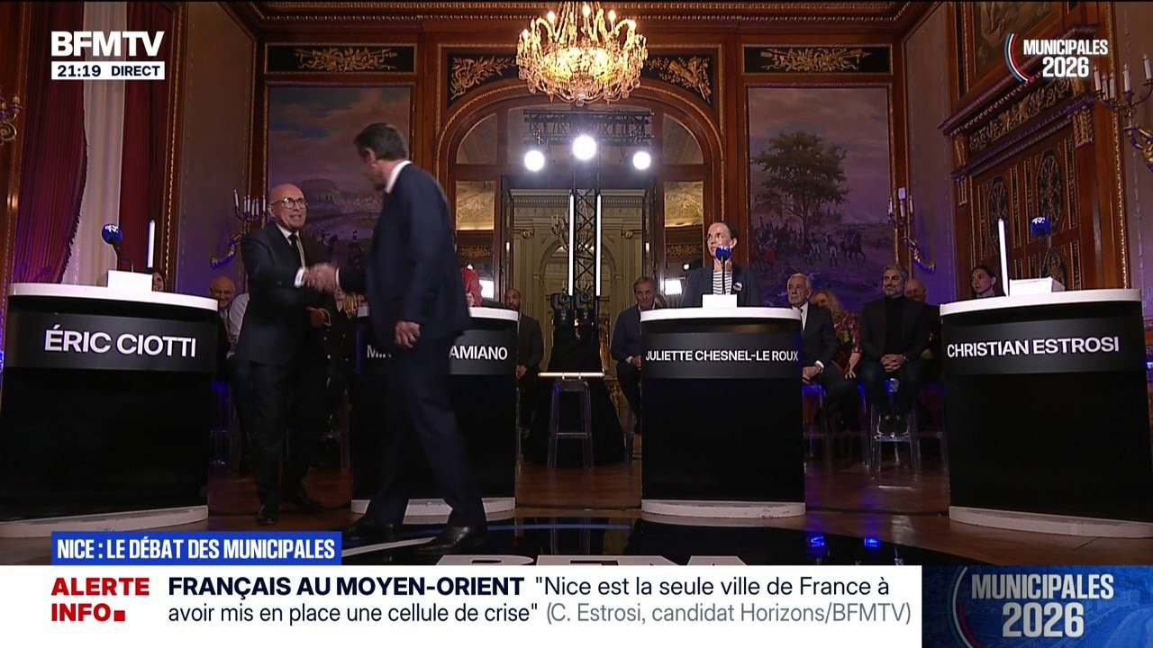 Municipales à Nice: le serrage de main entre Christian Estrosi (Horizons) et Éric Ciotti (UDR) sur fond de tensions lors de la campagne