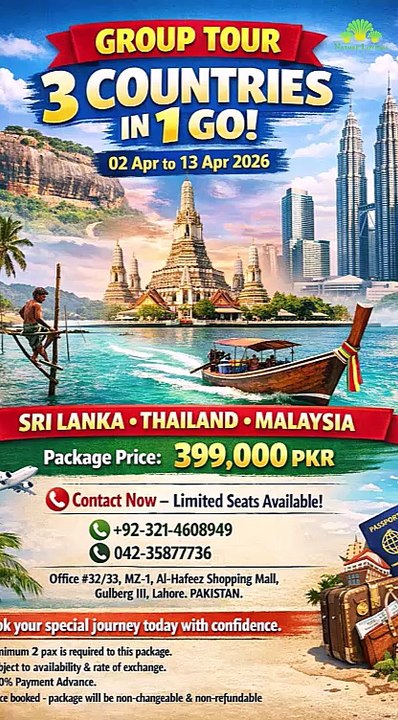 3 Countries in 1 Trip 😍 Sri Lanka 🇱🇰 Thailand 🇹🇭 Malaysia 🇲🇾 | April 2026 Group Tour from Pakistan| #NatureLoverss