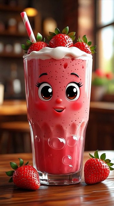 Enjoy Strawberry Juice Happy 🍓 | Funny Strawberry Juice Animation