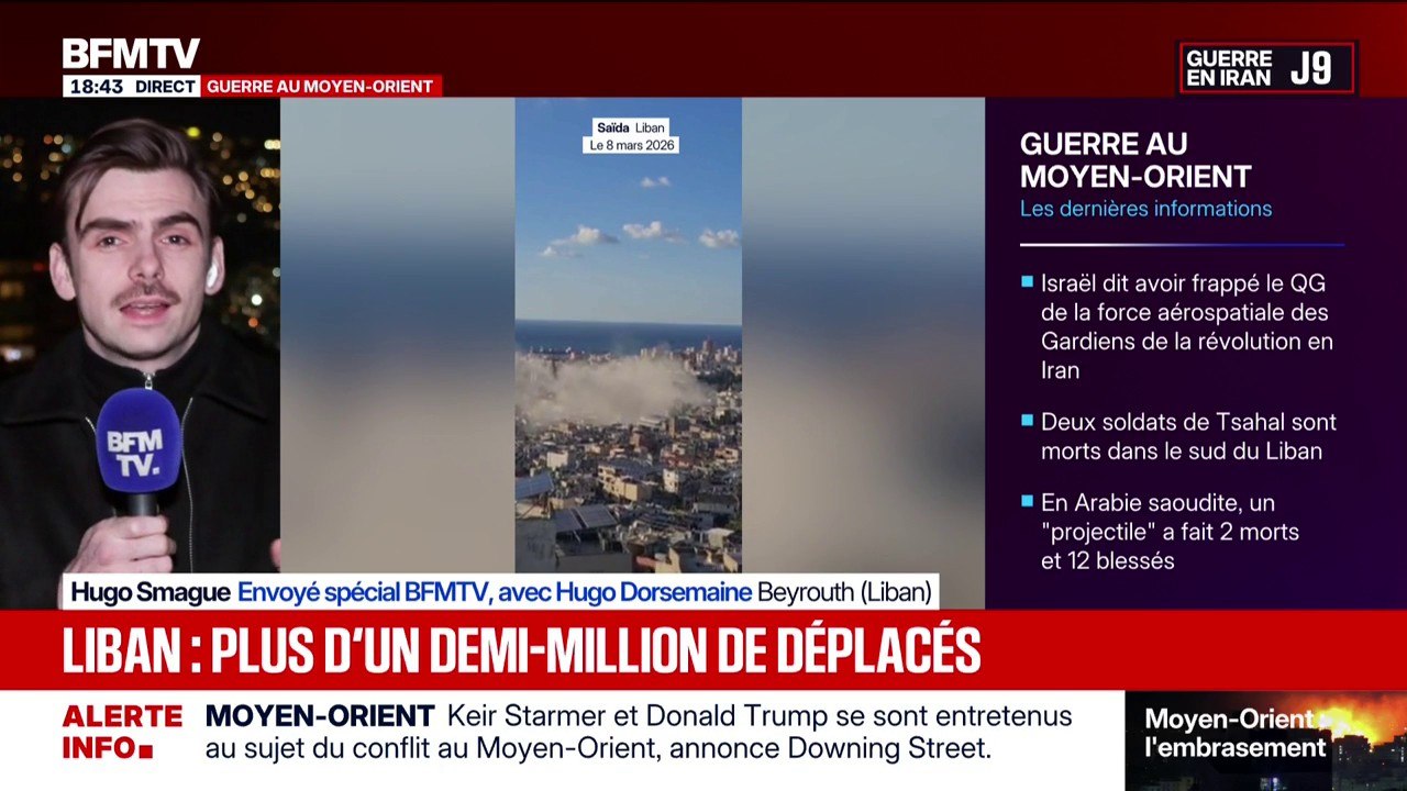 Depuis le début de la guerre au Liban, plus d'un demi-million de personnes ont été déplacées