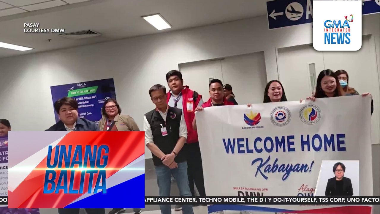 90 OFWs at kanilang dependents na apektado ng gulo sa Middle East, nakauwi na sa Pilipinas | Unang Balita