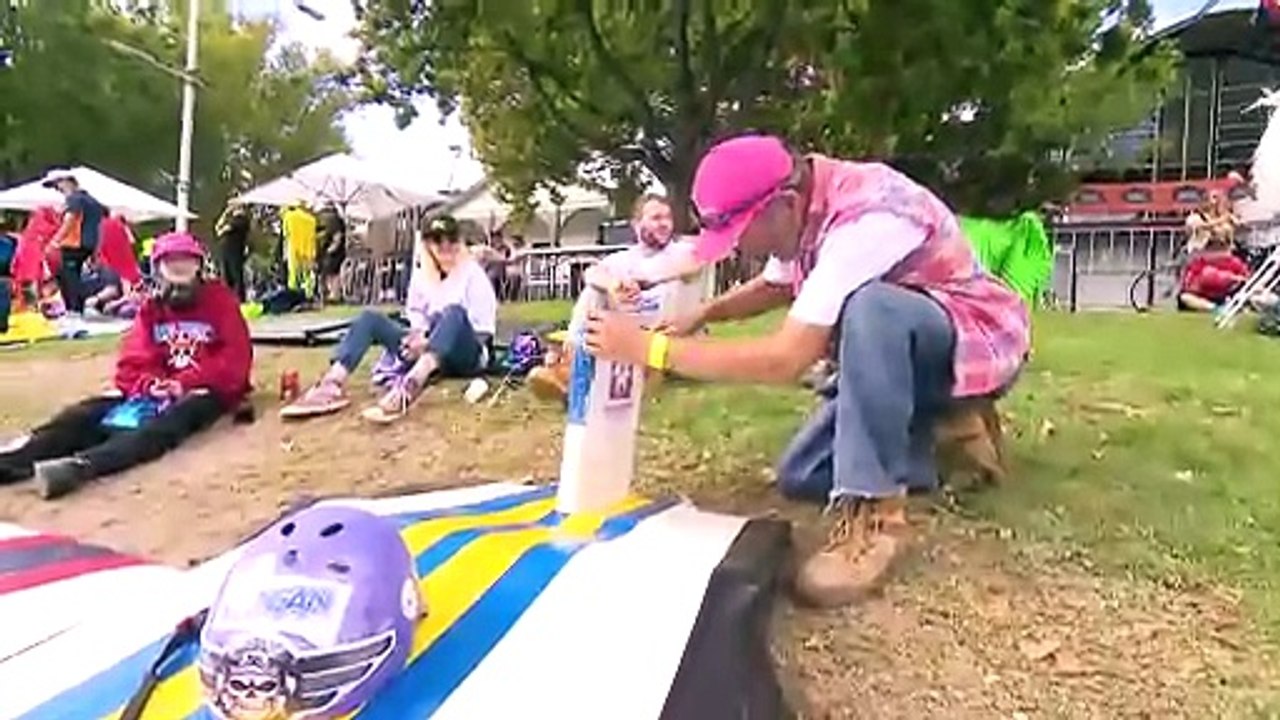 Birdman Rally contestants soar, or sink, into the Yarra, raising money for charity