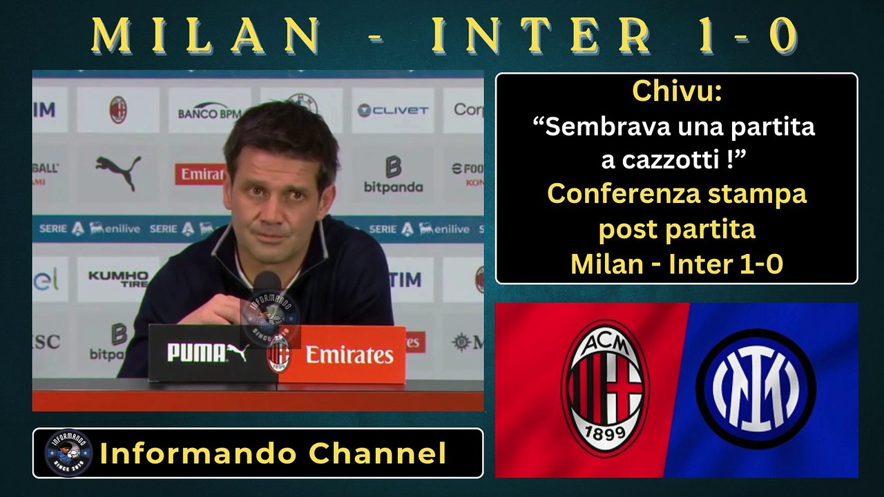 Milan-Inter 1-0 Chivu Conferenza stampa post partita
