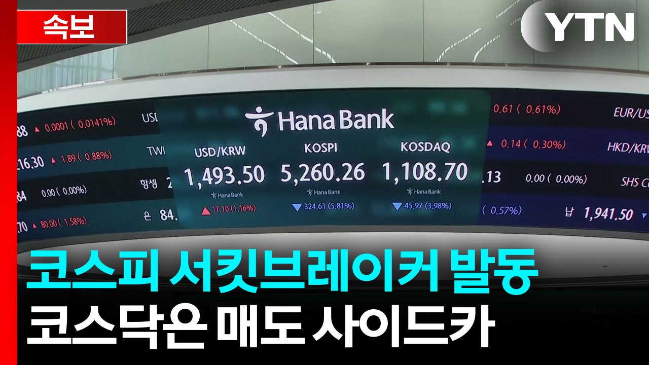 [속보] 코스피 서킷브레이커 발동...코스닥은 매도 사이드카 / YTN