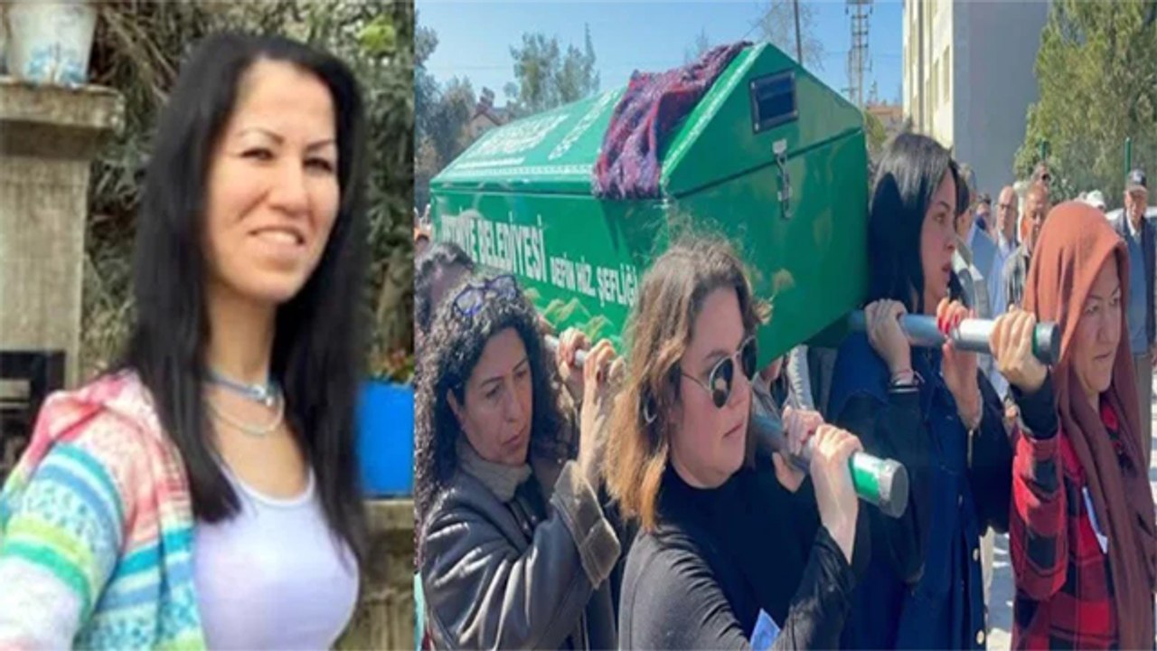 Kocasının öldürdüğü Sermin Bacak’ı son yolculuğuna kadınlar uğurladı