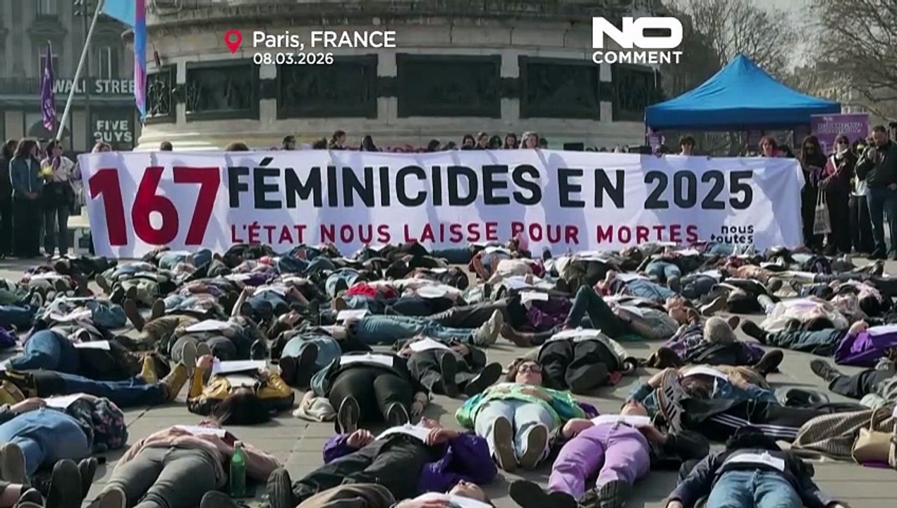 Demonstrations mark International Women’s Day in Paris and Madrid
