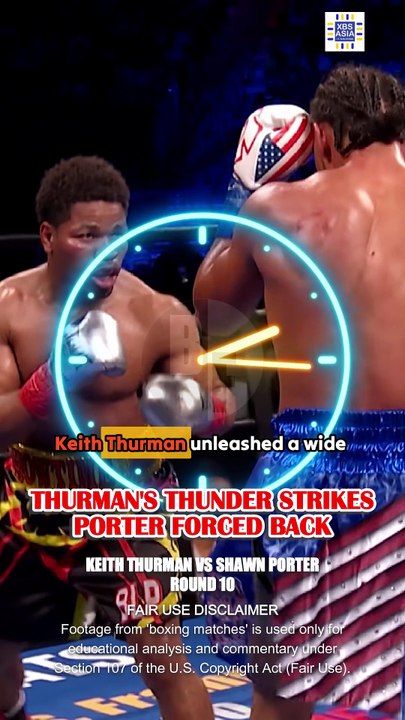 Keith Thurman LANDS BRUTAL hook-uppercut COMBO on Shawn Porter!