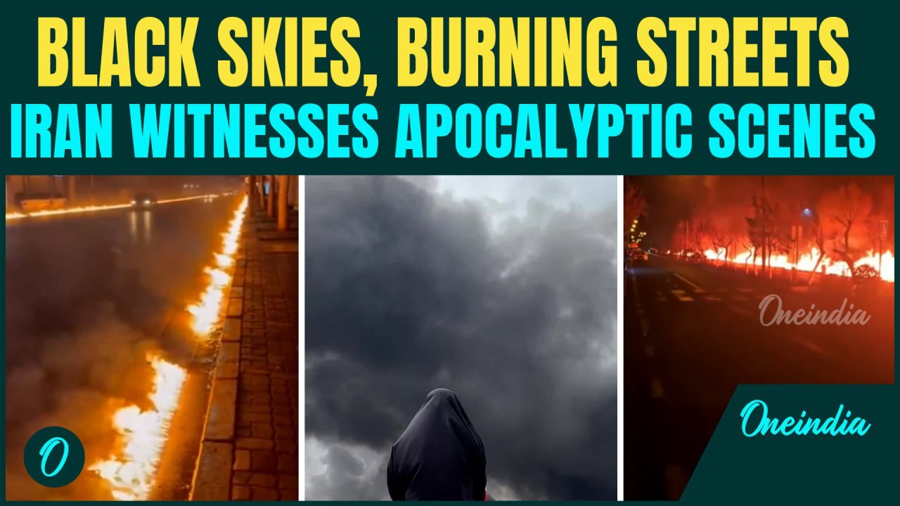 ‘Apocalypse in Tehran’: Iranian Streets BURN All Night | Acid Rain, Black Smoke Engulf Skies