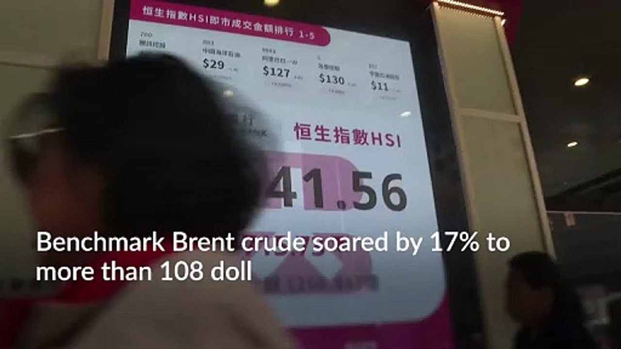 Stock markets tumble further as oil prices soar above 100 dollars a barrel