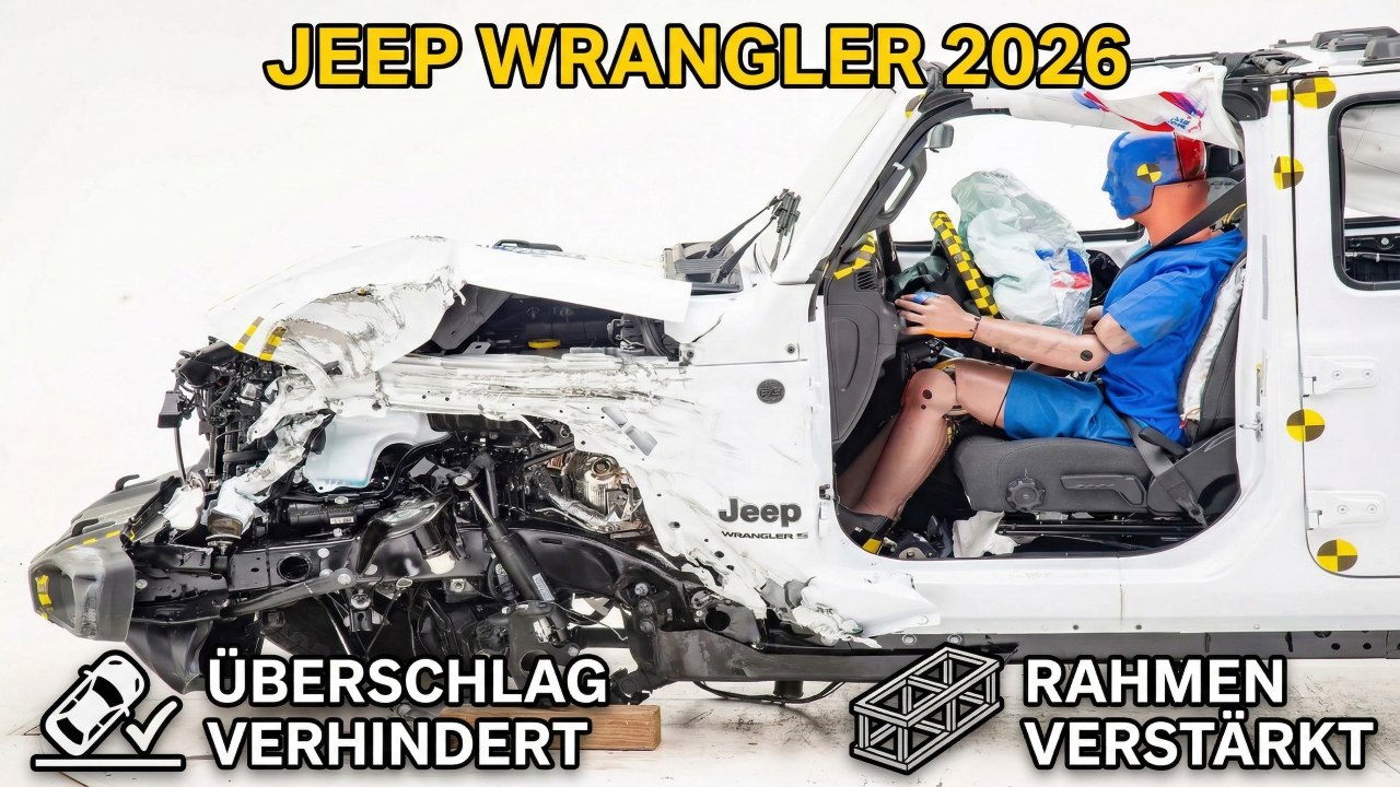 Jeep Wrangler 2026 zeigt Fortschritt im IIHS Crashtest