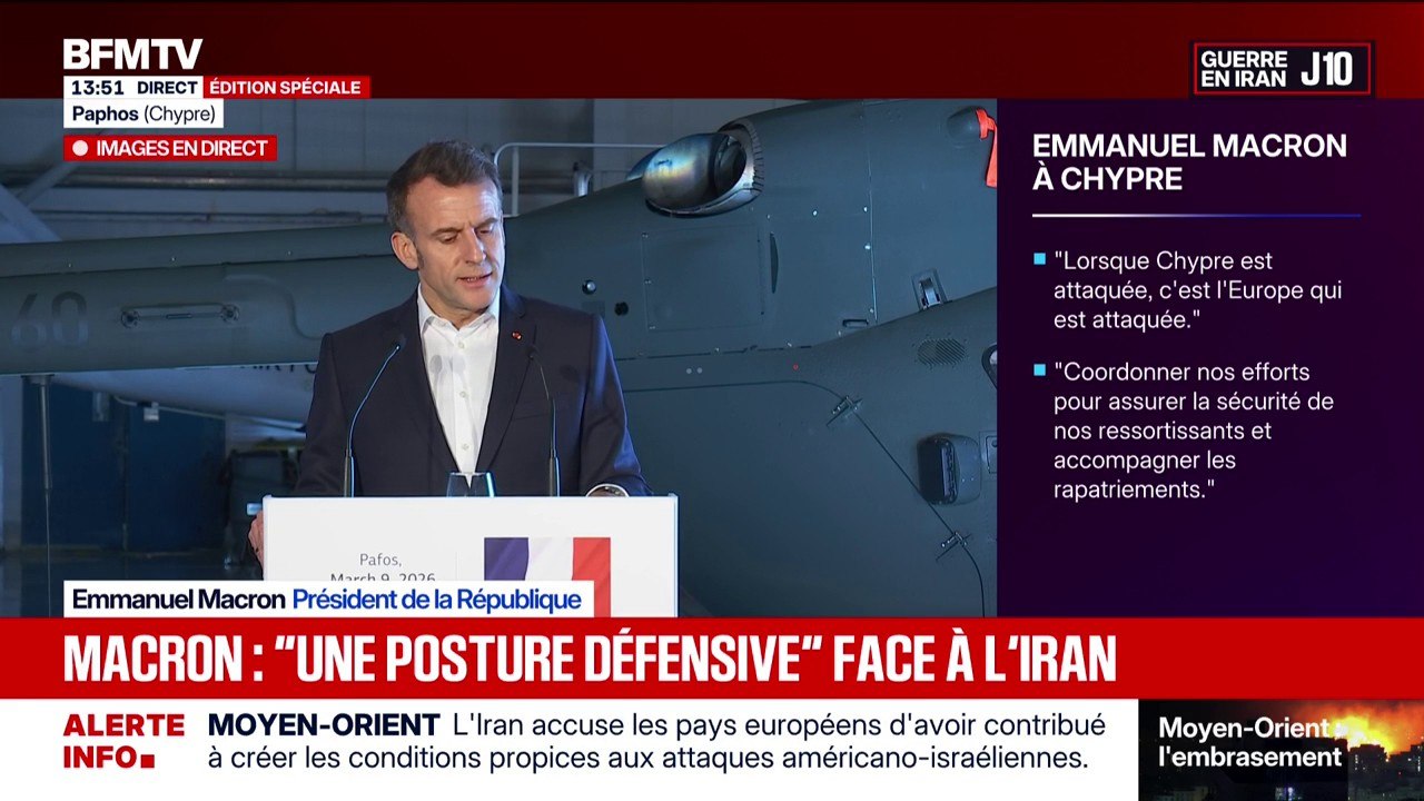 "Le Hezbollah doit cesser toutes frappes" et "Israël doit cesser son opération militaire" sur le Liban réclame Emmanuel Macron en déplacement à Chypre