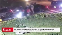 İstanbul'da site önündeki yol kavgasında sürücünün silah çekmesi kamerada