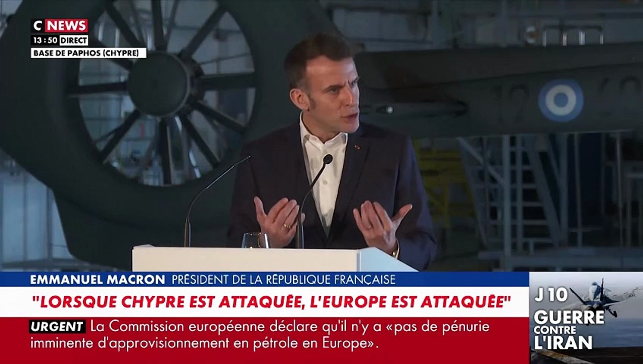Guerre au Moyen-Orient - Revoir le discours du président Emmanuel Macron depuis Chypre: "Lorsque Chypre est attaqué, c’est l’Europe qui est attaquée" - VIDEO