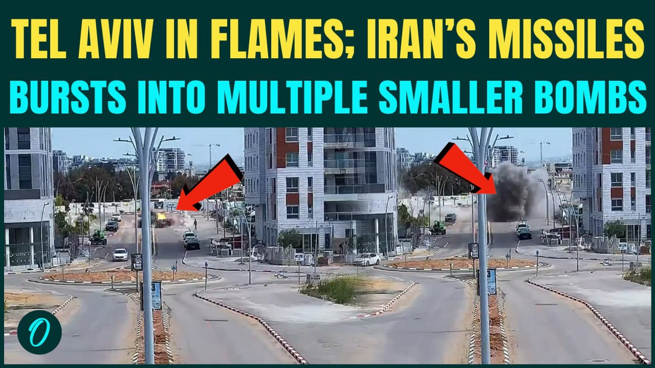 Iran BOMBS Tel Aviv UNSEEN VIDEO: Moment Iran’s Khyber Shekhan Missile With Cluster Bombs HIT Israel