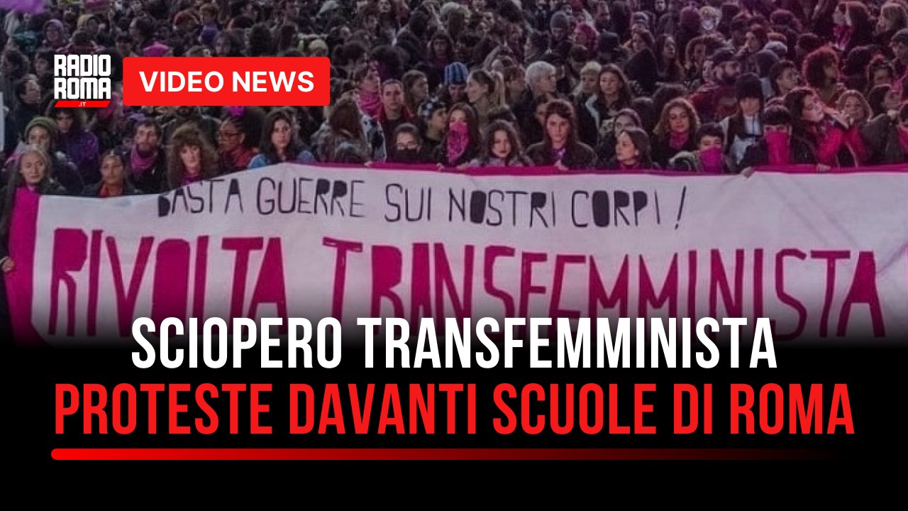 Sciopero transfemminista, proteste davanti alle scuole di Roma