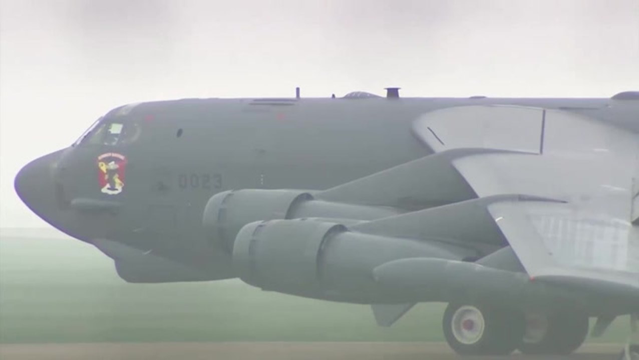 Watch: US B-52 bomber lands at UK air base as I...