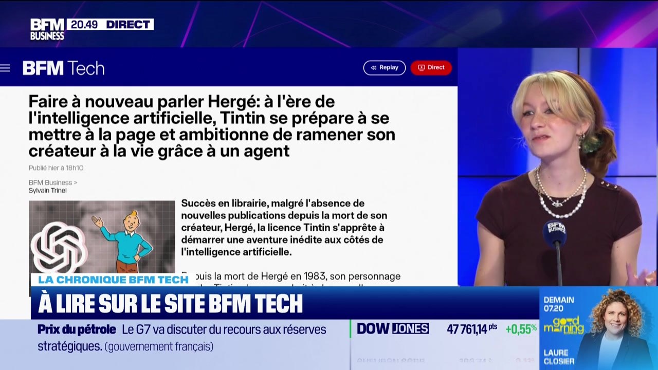 À lire sur le site Tech&Co : Faire à nouveau parler Hergé, à l'ère de l'intelligence artificielle, Tintin se prépare à se mettre à la page et ambitionne de ramener son créateur à la vie grâce à un agent par Salomé Ferraris - 09/03