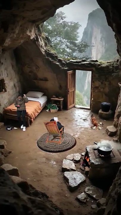 Mountain Resort with heavy rain.