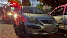 Dois ocupantes de carro ficam feridos após acidente no bairro Cascavel Velho