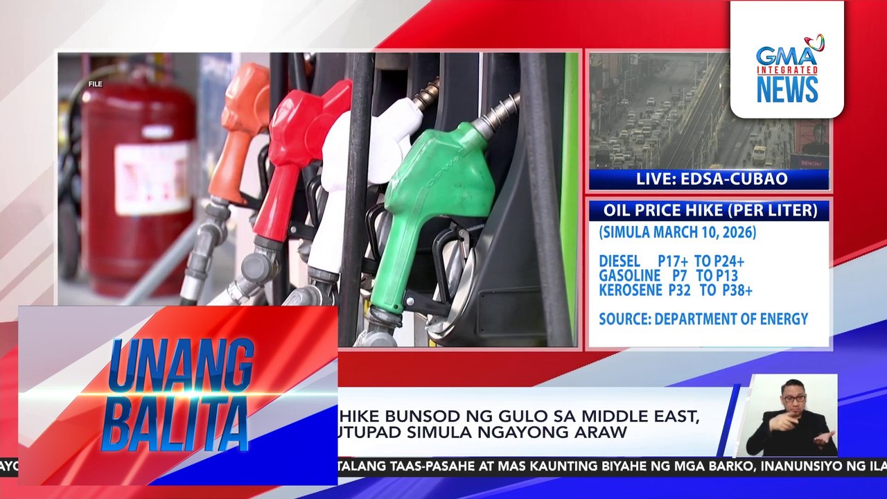 Big-time oil price hike bunsod ng gulo sa Middle East, utay-utay na ipatutupad simula ngayong araw | Unang Balita