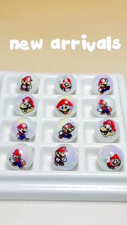 Acrylic Beads Cute Plumber Mushrooms Question Mark Exclamation Point, Multi-Color