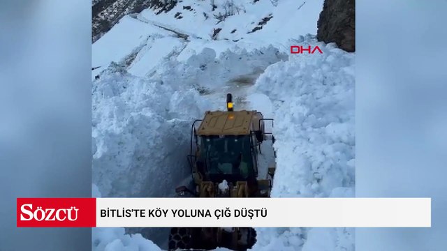 Bitlis'te köy yoluna çığ düştü
