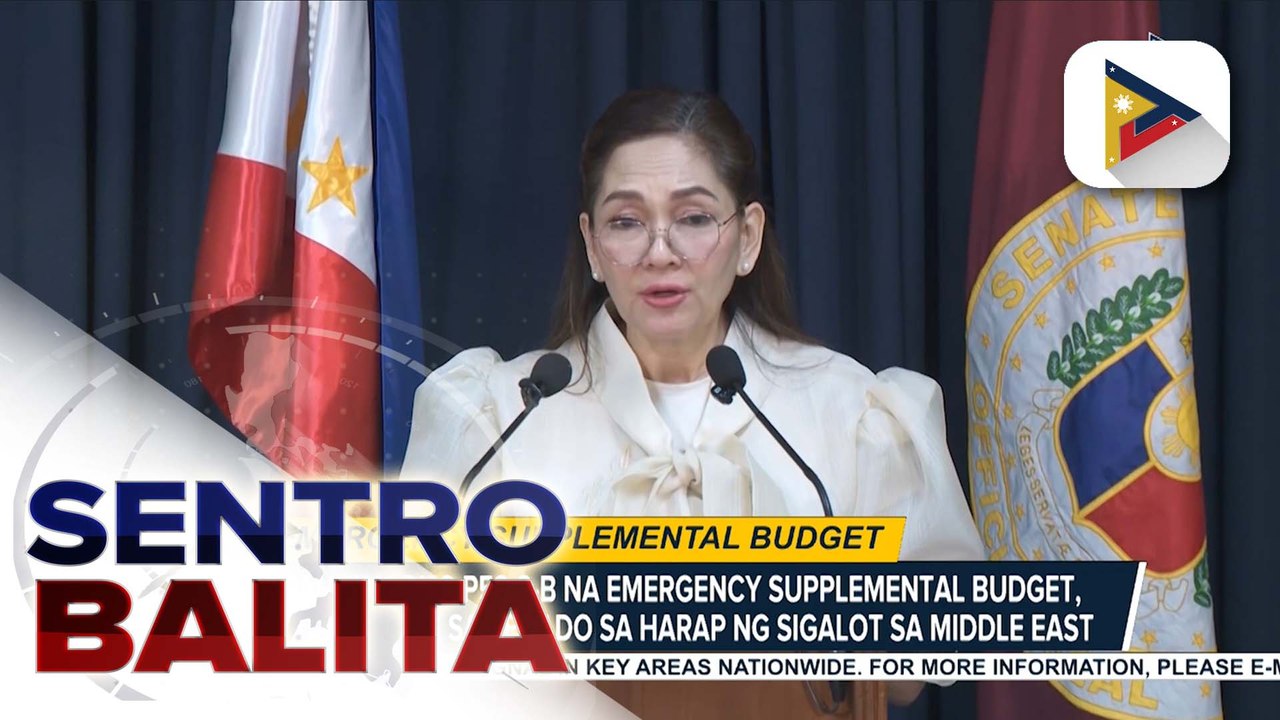 Panukalang P52.8B na emergency supplemental budget, isinusulong sa Senado sa harap ng sigalot sa Middle East; mga nananamantala ngayong may krisis, nais paimbestigahan ni Sen. Pres. Sotto | ulat ni  Louisa Erispe