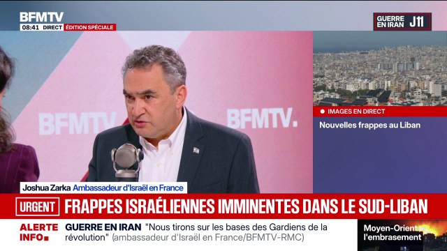 Guerre au Moyen-Orient: On n'a pas besoin de justifications, on a été attaqués par le Hezbollah au Liban , affirme Joshua Zarka, ambassadeur d'Israël en France