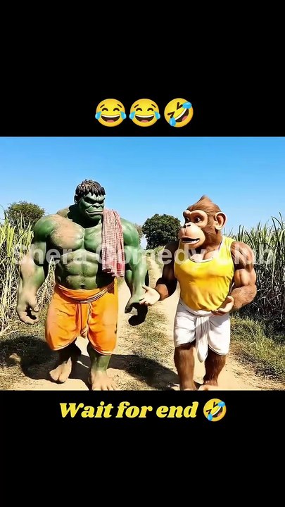 Hulk vs Monkey 😂 | Village Comedy Scene | Wait For End