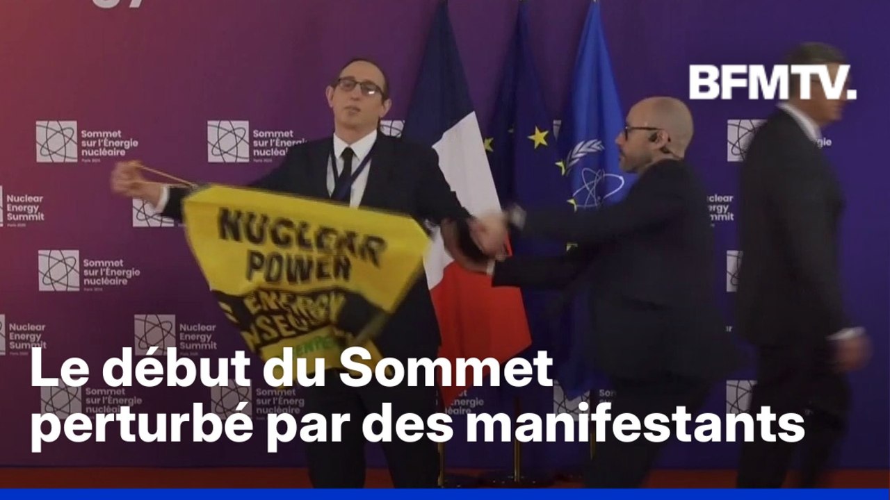 Deux manifestants de Greenpeace perturbent le début du Sommet sur l'énergie nucléaire