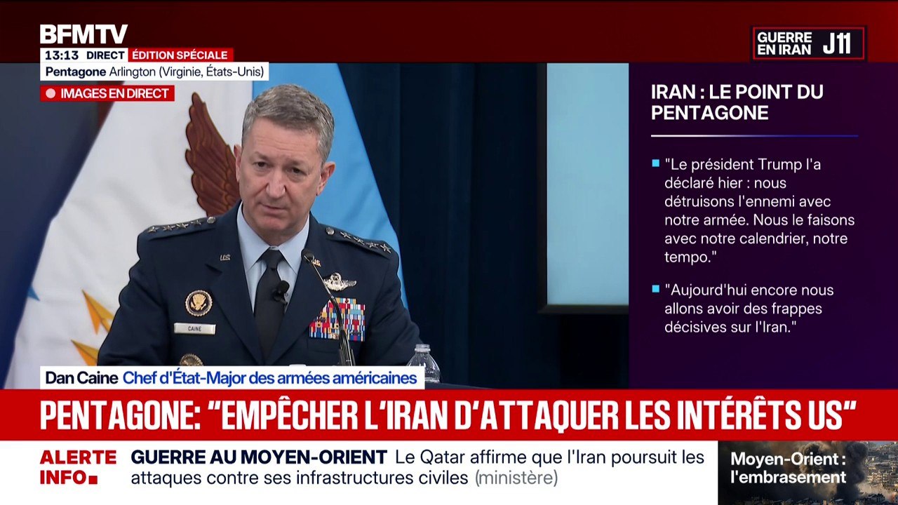 Guerre au Moyen-Orient: les États-Unis se “concentrent sur trois objectifs” en Iran, détaille le chef d’État-major des armées américaines