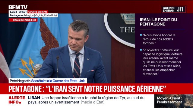Frappes iraniennes sur les pays voisins: C'est une erreur énorme du régime iranien de cibler de manière complètement aléatoire , estime le secrétaire d'État à la Défense des États-Unis