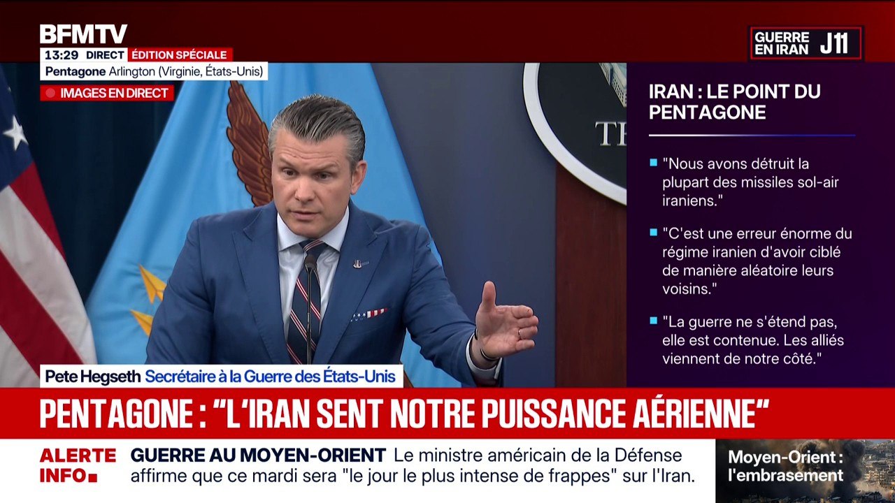 Guerre au Moyen-Orient: "Il n’y a pas d’autre nation dans l’histoire qui fait plus pour éviter les pertes civiles", assure Pete Hegseth sur les États-Unis