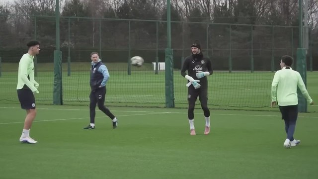 Manchester City Training Ahead of Champions League vs Real Madrid