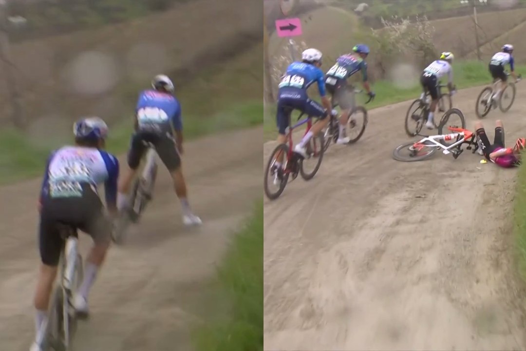 Así fue la increíble salvada de Van der Poel antes de ganar en la Tirreno