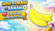 Satisfying Banana Drawing  | Easy Fruit Drawing for Beginners | Relaxing Art ASMR