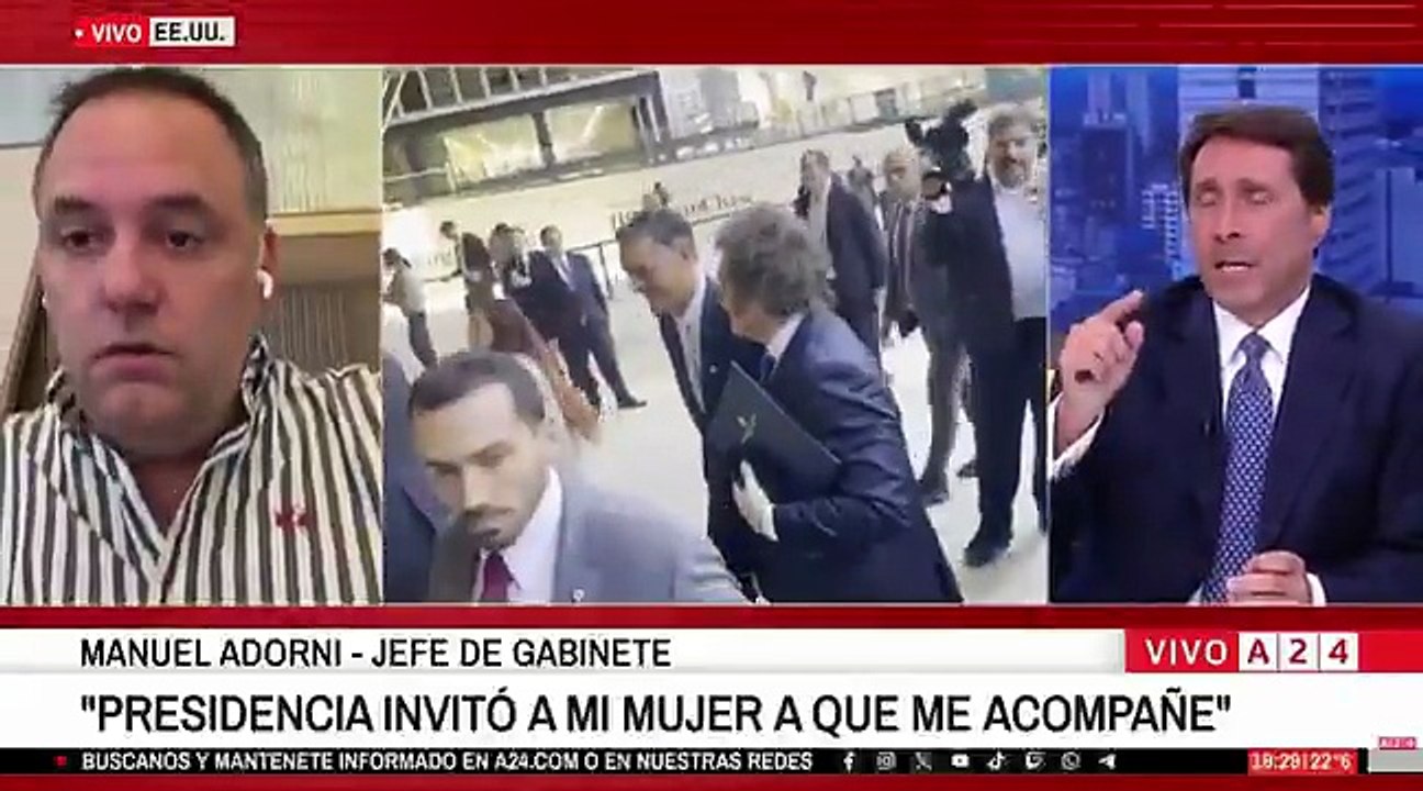 Adorni: ''Yo vengo una semana a deslomarme y quería que mi esposa me acompañe''