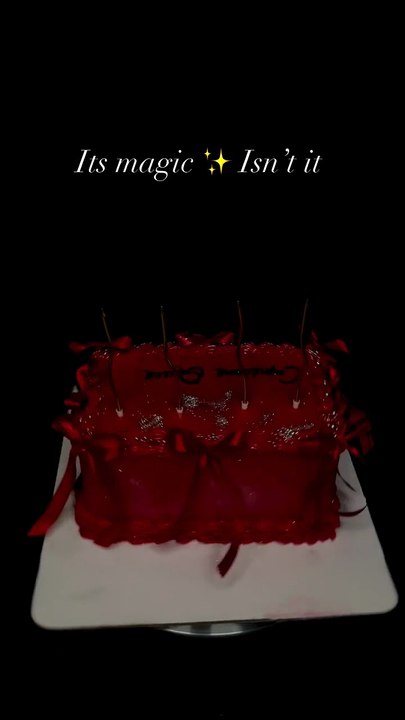 The Magic of Crimson: Elegant Red Ribbon Bow Cake 🎀