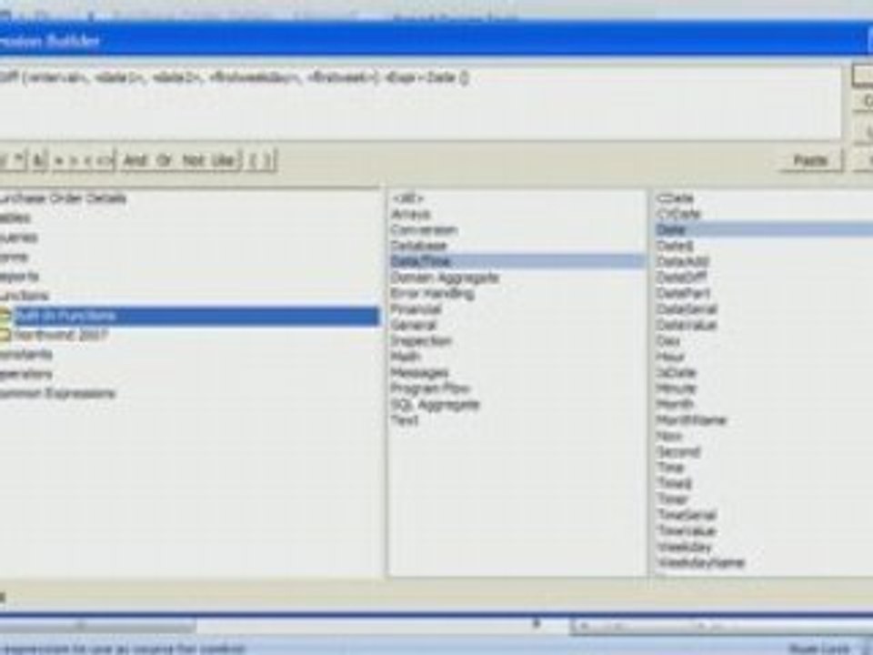 Access 2007 Demo: The Expression Builder